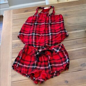 Cloth & Stone Red Plaid PJ set - XS
